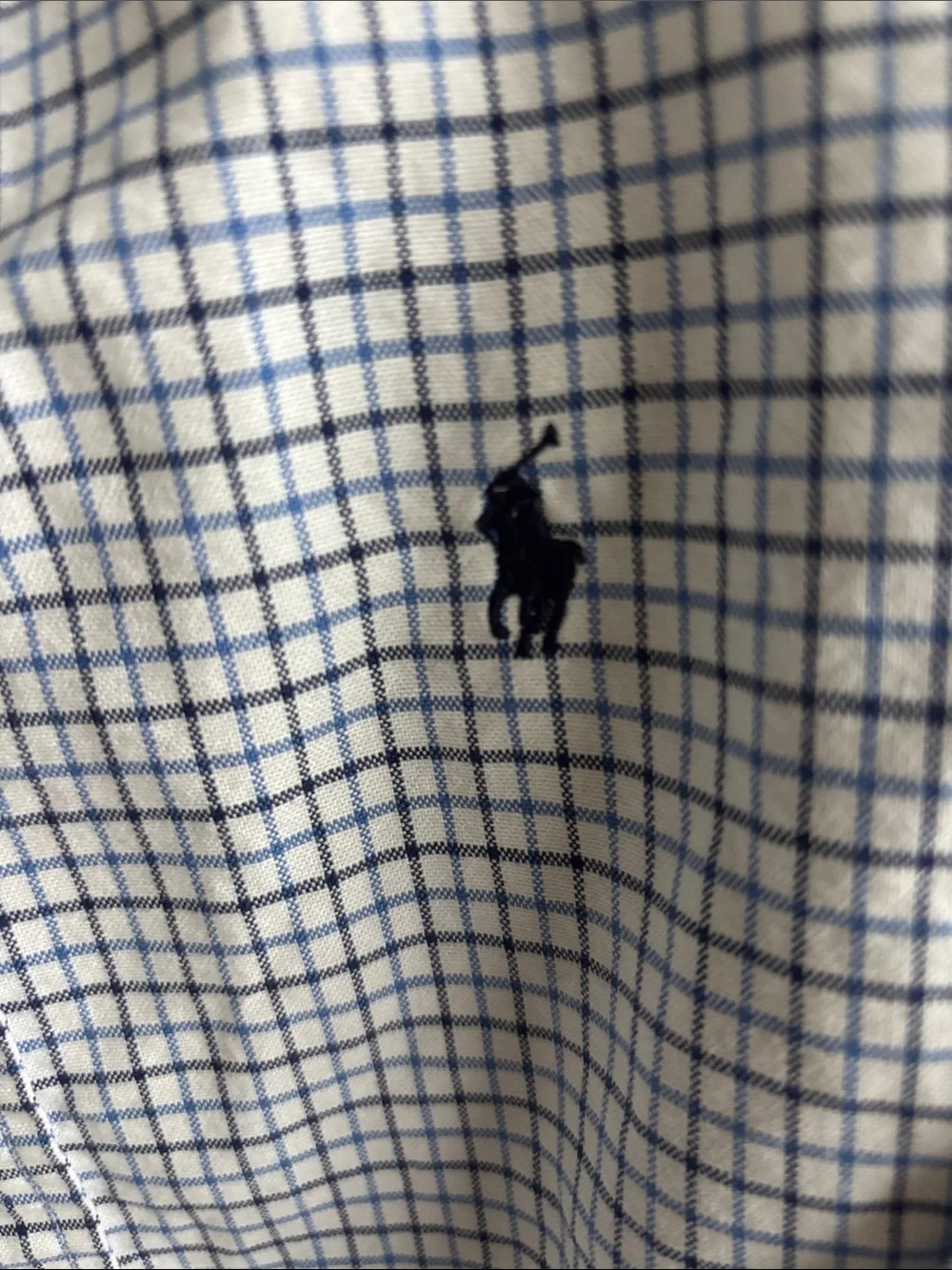 Ralph Lauren White Shirt with Blue Windowpane Check